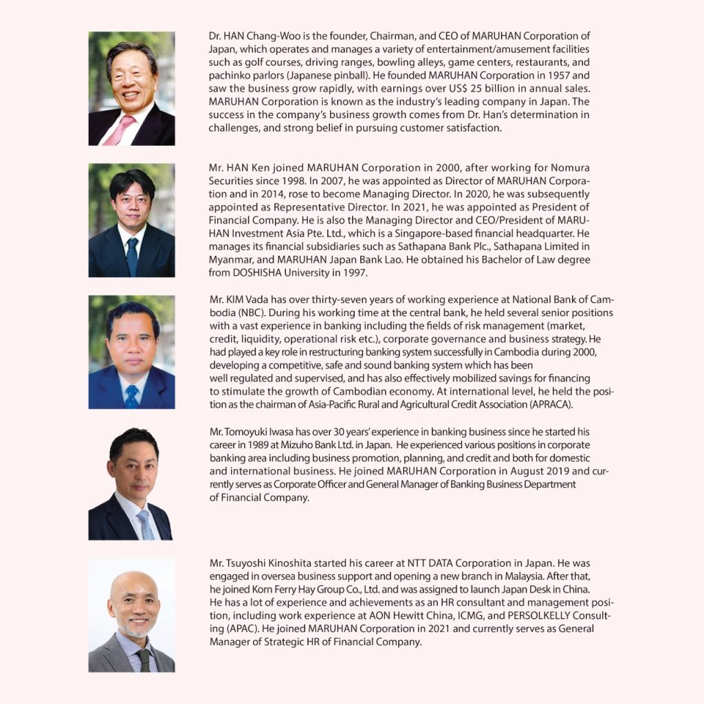 BOARD OF DIRECTORS - Maruhan Japan Bank Laos