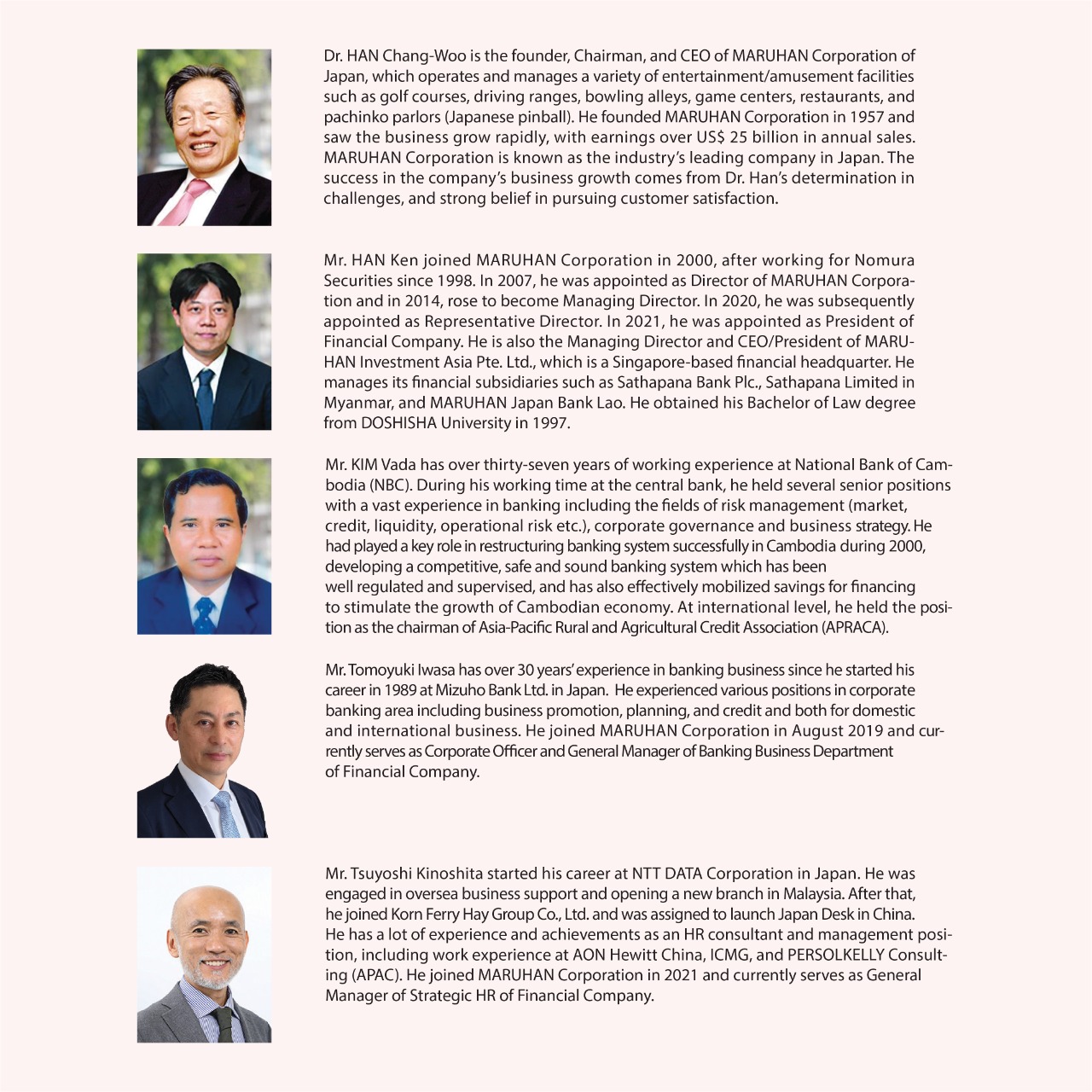 BOARD OF DIRECTORS - Maruhan Japan Bank Laos